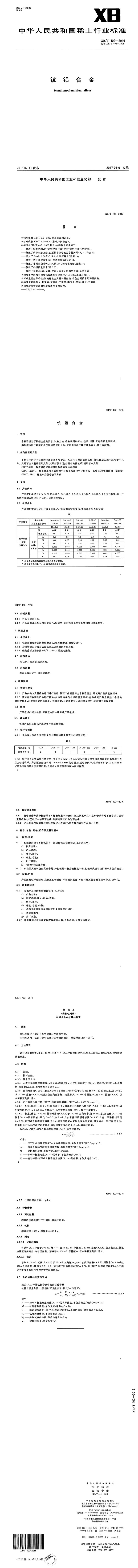 XB_T 402-2016 钪铝合金